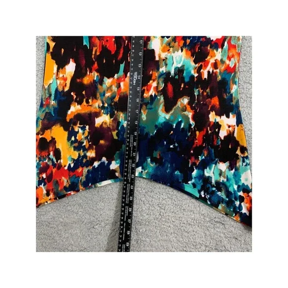 SUSAN LAWRENCE Small (S) Vibrant Multicolor Ruffle Capped Sleeve Top Blouse - Picture 7 of 8